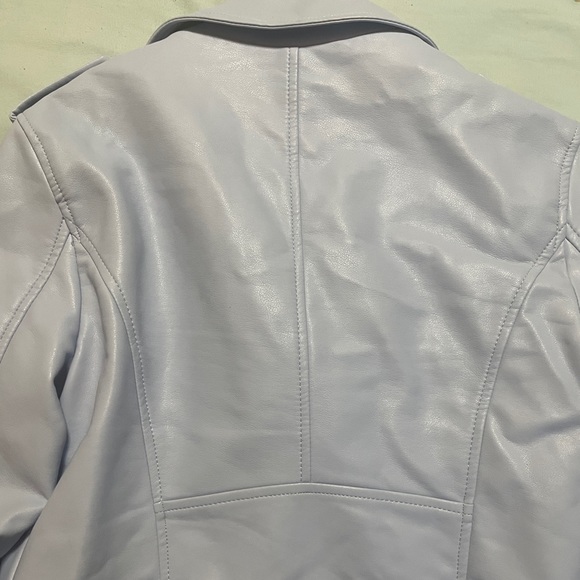 Light Blue Faux Leather Jacket - Picture 5 of 5